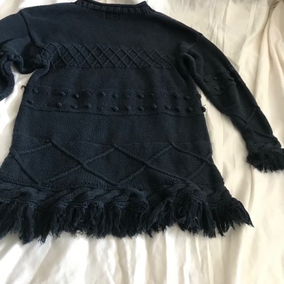 Vintage knit elegant fitted sweater fringe braid - Picture 4 of 6